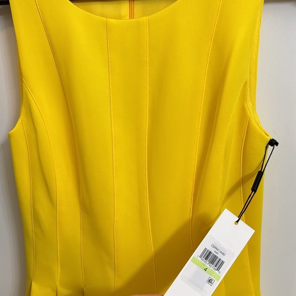 Calvin Klein Vibrant Yellow Midi Dress - Picture 3 of 6